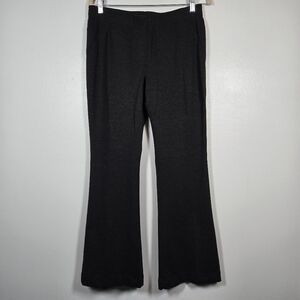 Chico's Black Elastic Waist Stretch Pull On Flare Leg Pants Size Medium Short